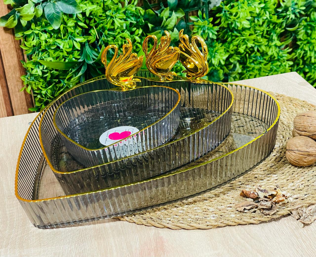 Série de 3 Plateaux en Plexiglas gris