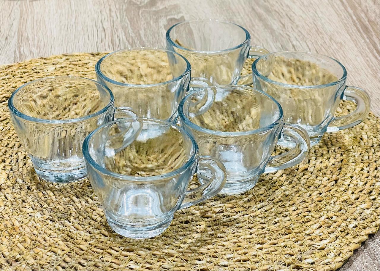 Tasses en verre كؤوس بلورية (6 pièces)