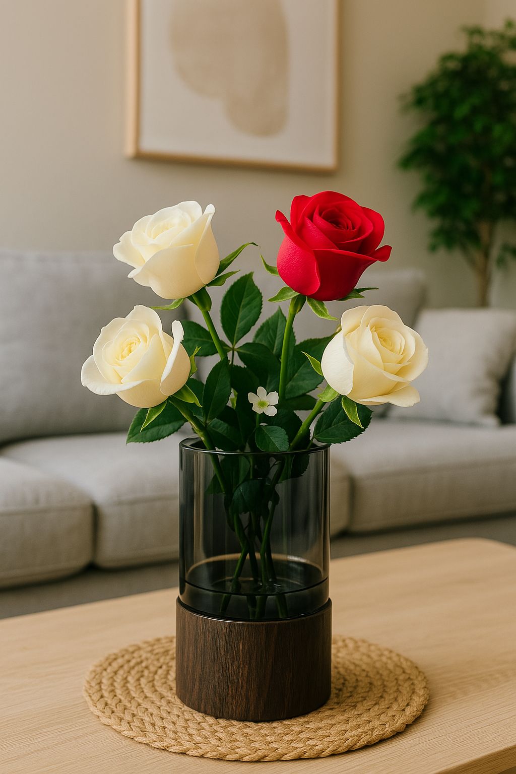 vase en verre noir