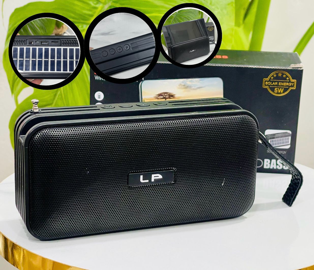 Radio portable Bluetooth LP-V61 avec panneau solaire
