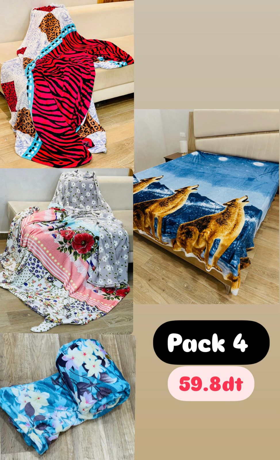 Pack 4 دفايات مزينين