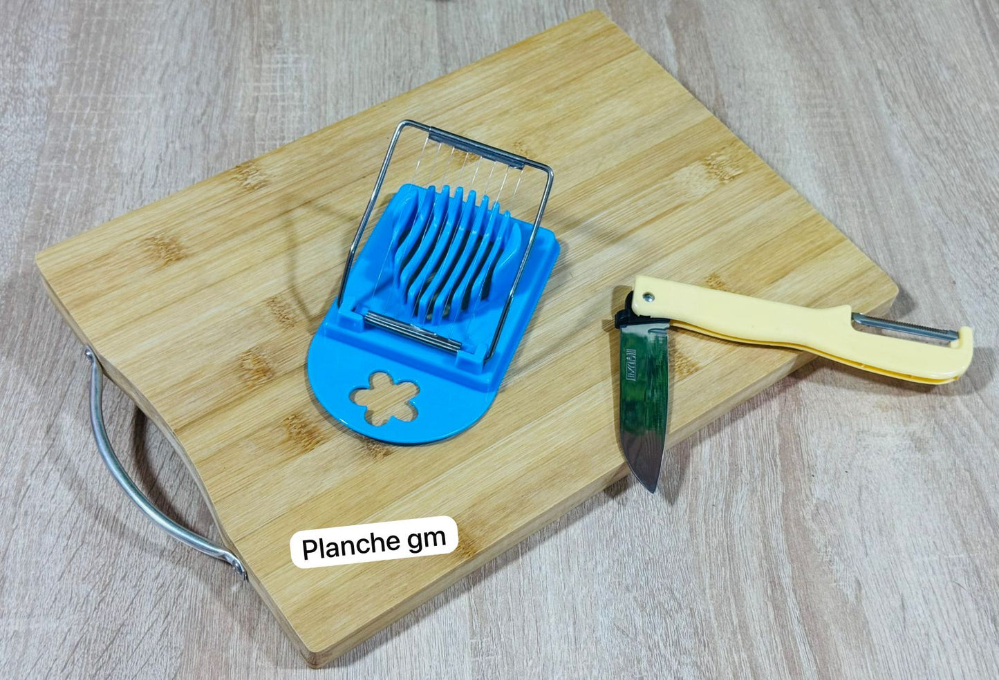 Pack Planche + éplucheur de pomme de terre + Coupe-oeufs ادوات مطبخ