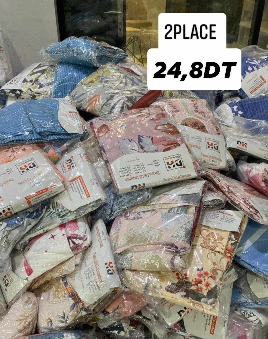 Drap Housse 2 places ملحفة غطاء و قشور مخادد مدموجين