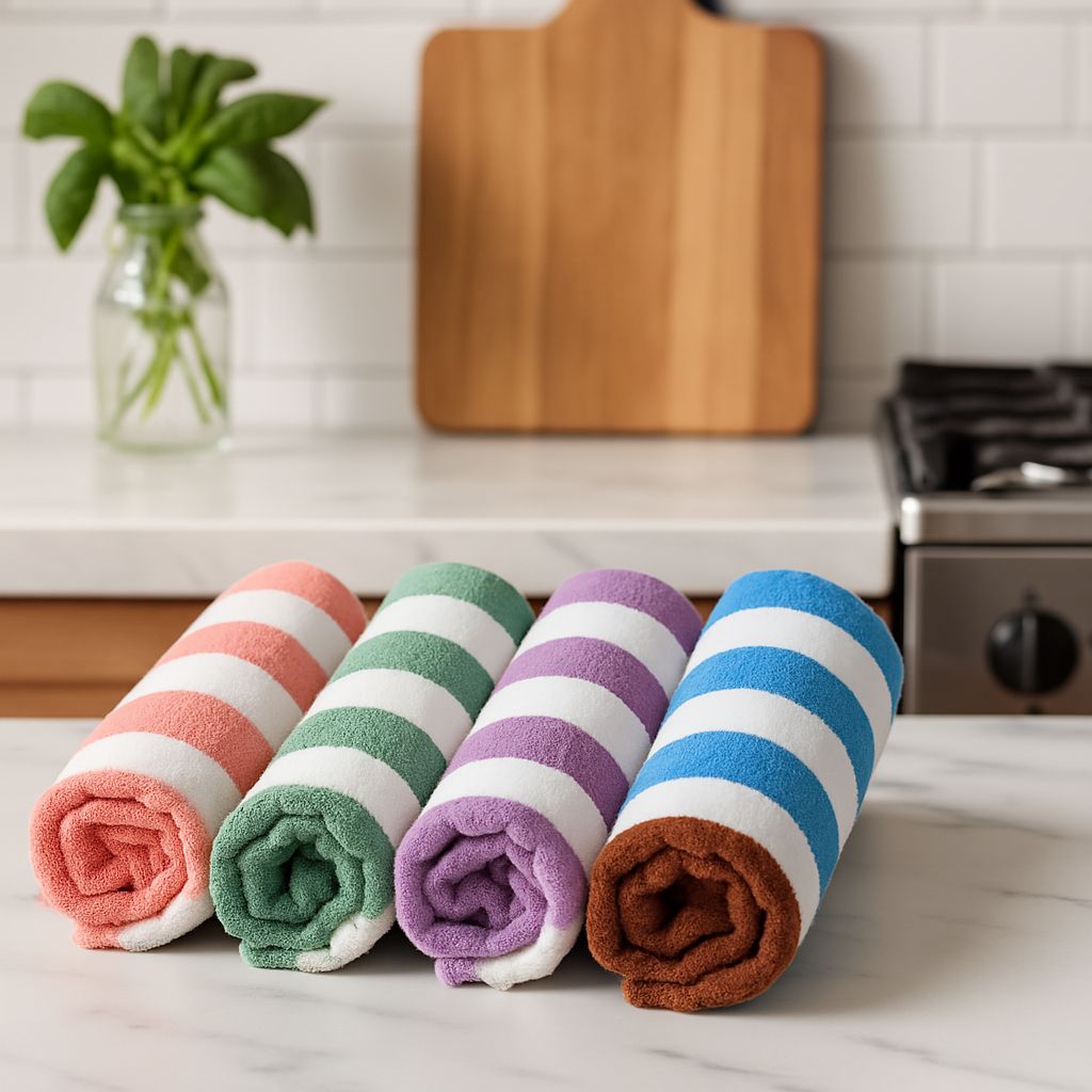 Lavette Torchon de cuisine en microfibre 5 pièces
