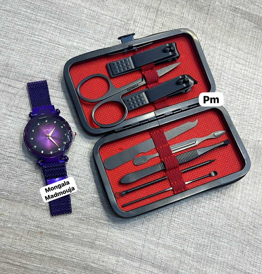 Pack montre et Ensemble de coupe-ongles"مدموجة"