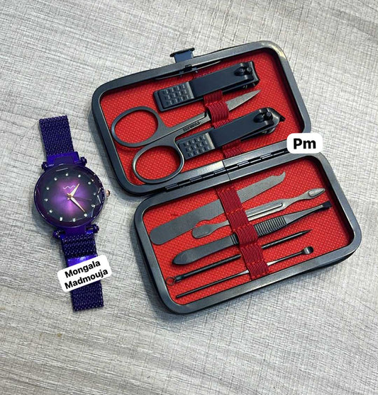 Pack montre et Ensemble de coupe-ongles"مدموجة"