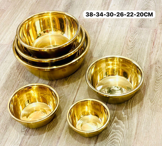 Série 6 pièces   20/22/26/30/34/38 doré شقايل