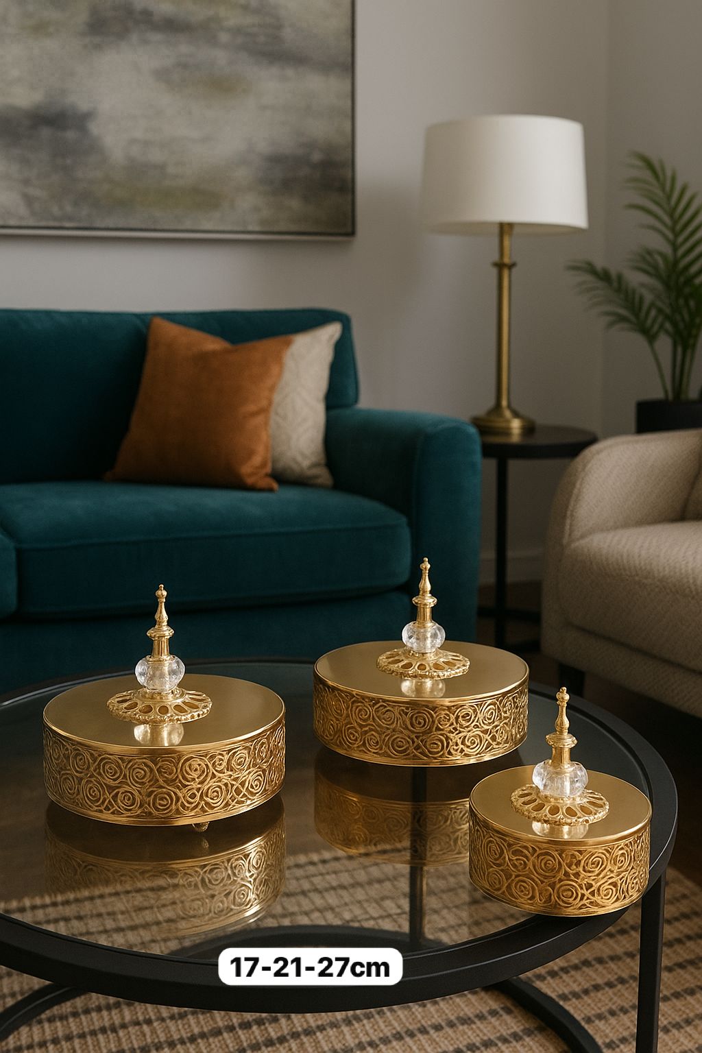 Série 3 bonbonnières النقشة مدموجة