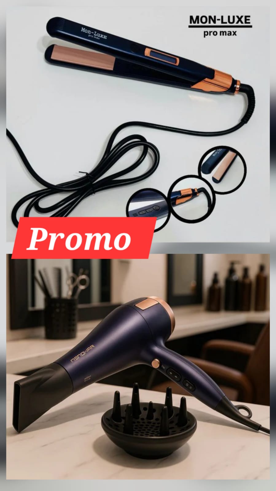 PROMO Sèche cheveux Mon Luxe Pro Max+Plaque Mon luxe PRO