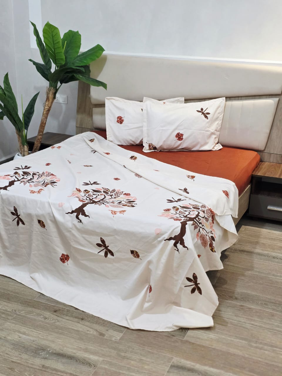 Drap Housse 2 places ملحفة غطاء و قشور مخادد /230*240+75*55