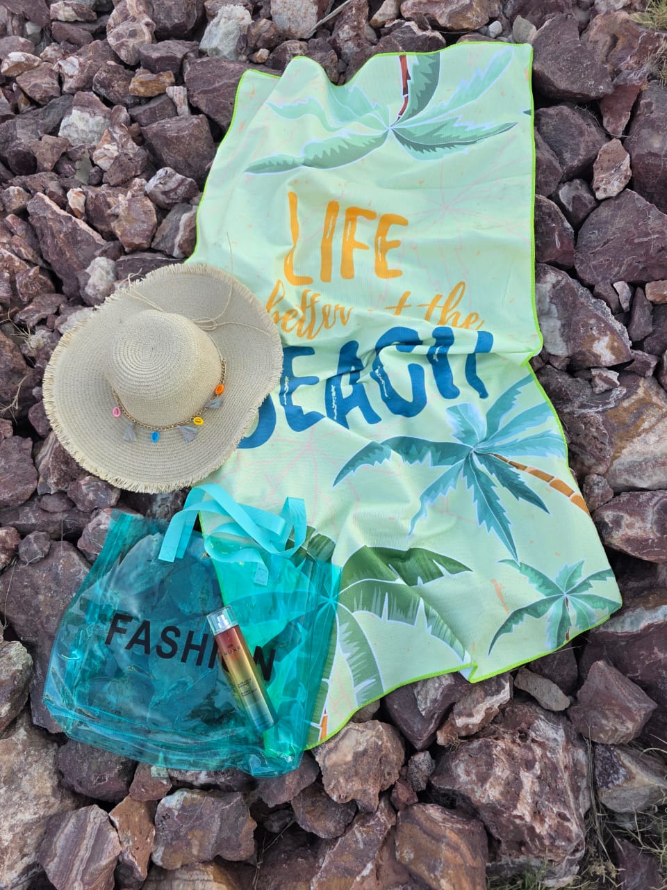 Pack serviette + sac de plage + chapeau