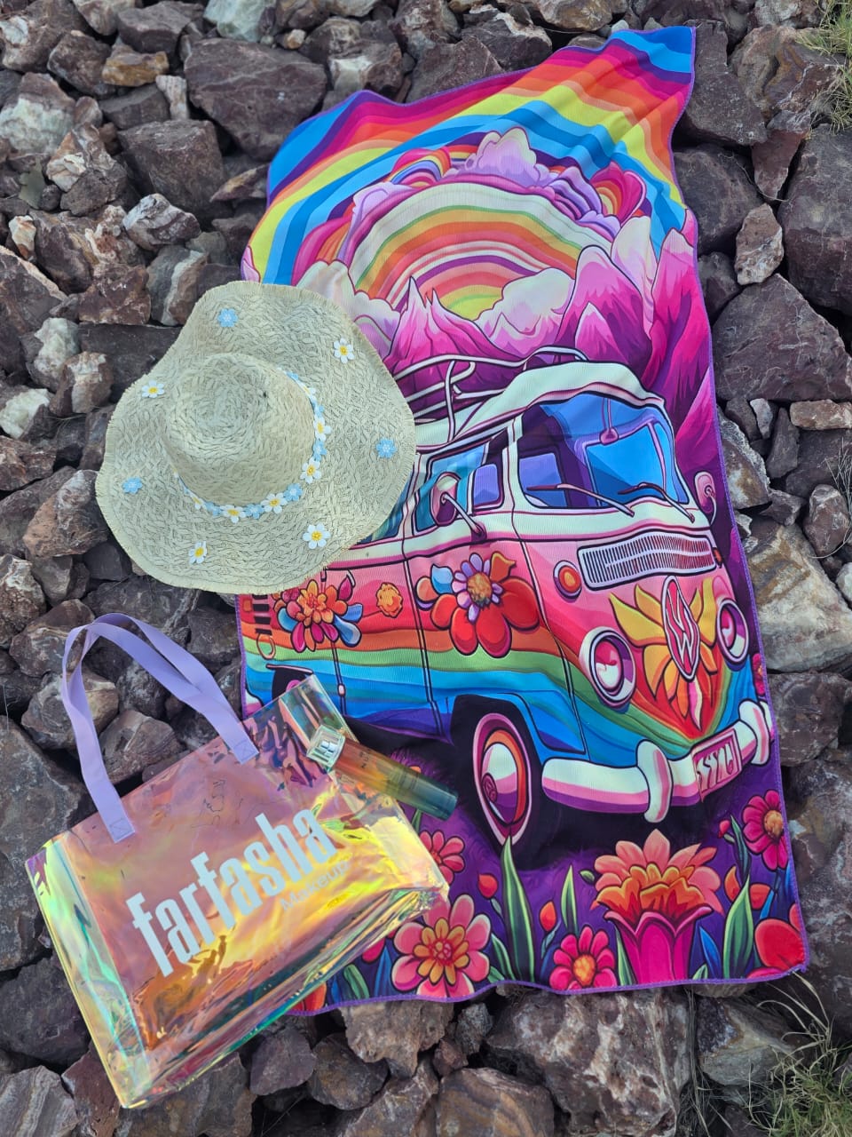Pack serviette + sac de plage + chapeau