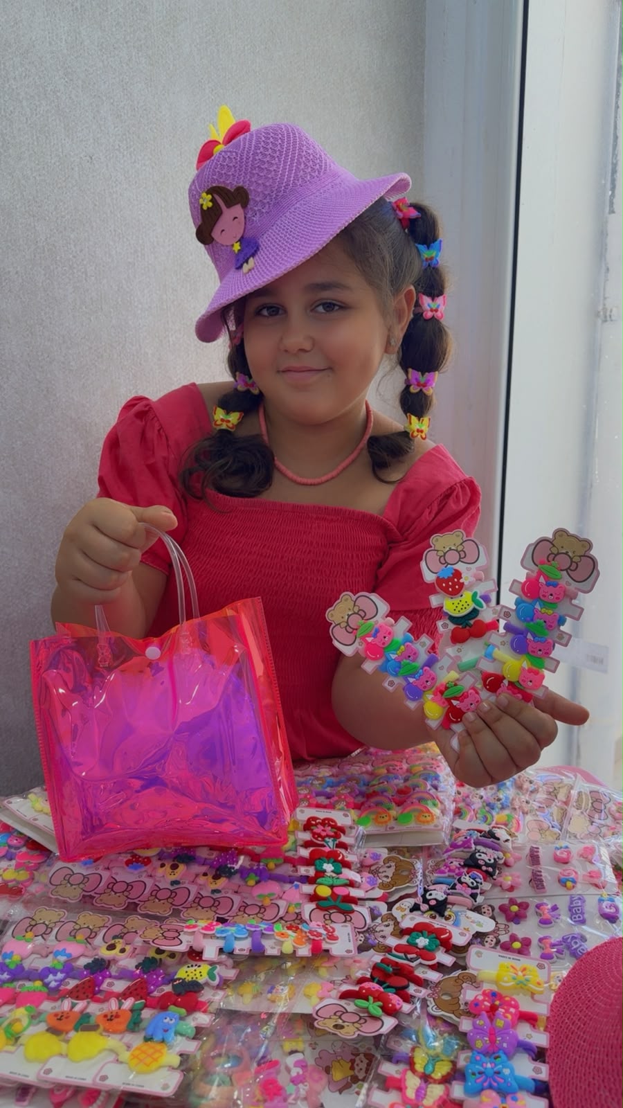 pack chapeau+sac+Accessoire cheveux fille