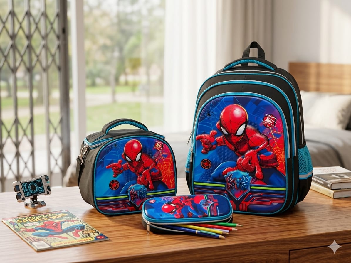 Cartable Avec Support sac Repas et Trousse Pour garçon