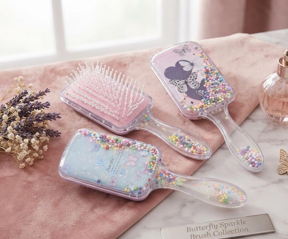 Brosse à cheveux plate à paillettes