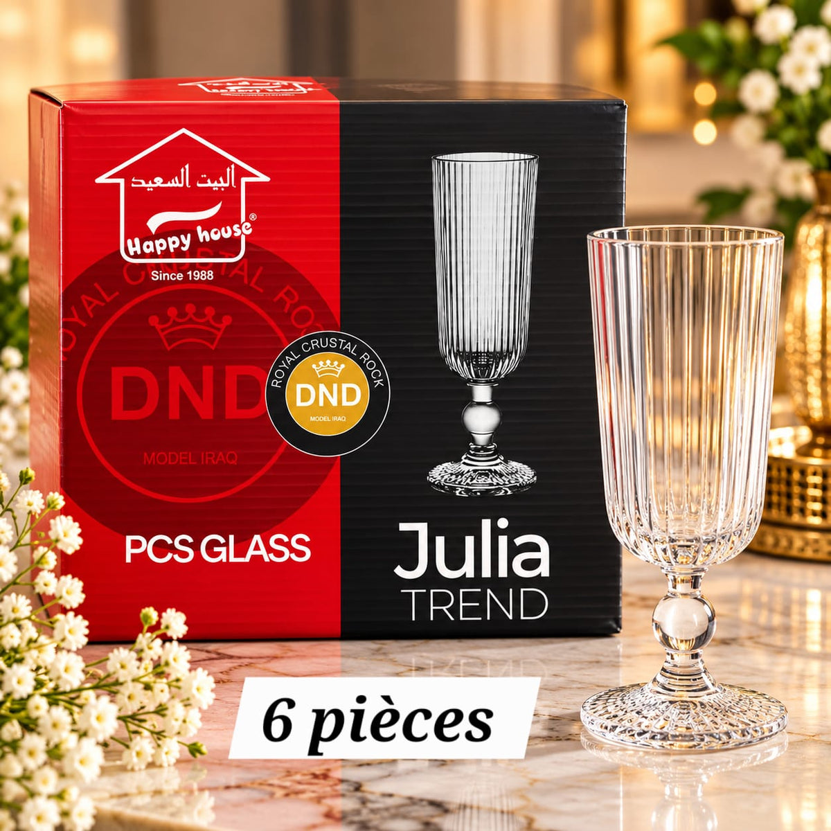 Service de Verres à Jus en Verre 6 Pièces