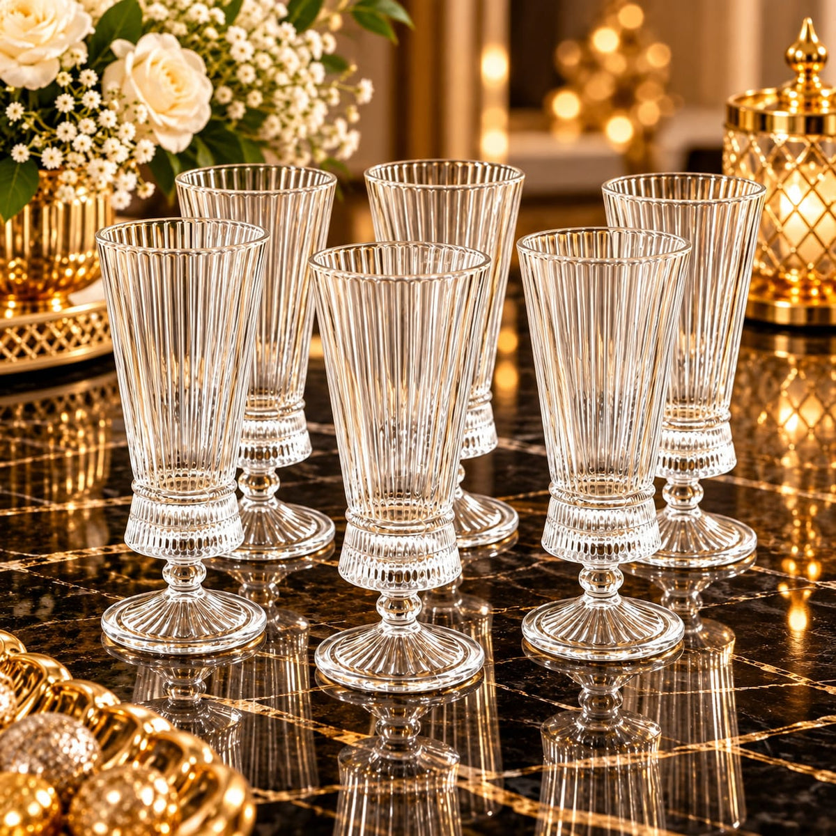 6 coupes en verre