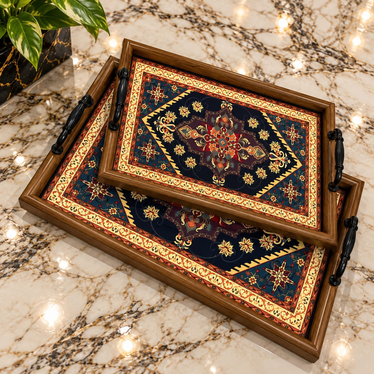 Lot de 2 plateaux