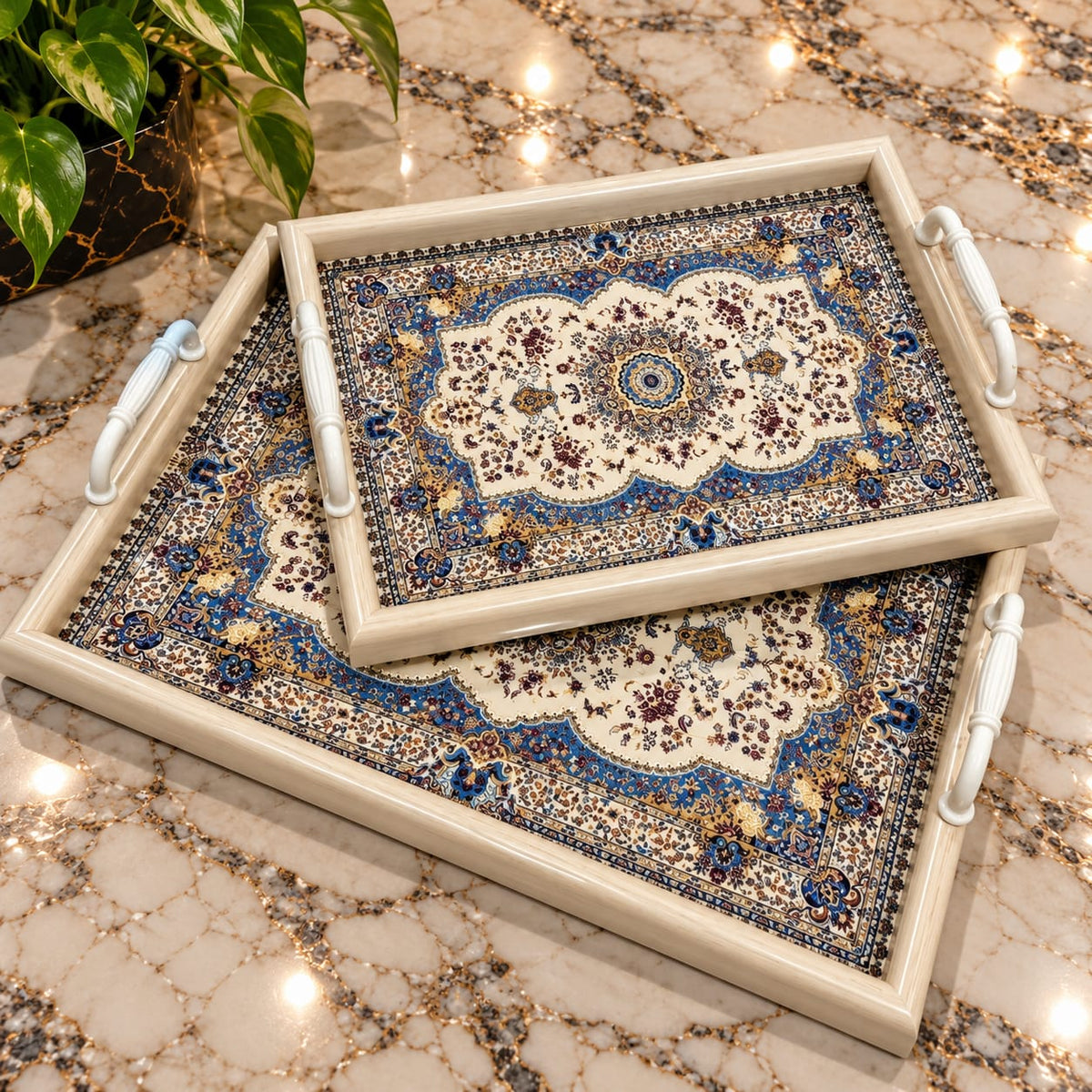Lot de 2 plateaux