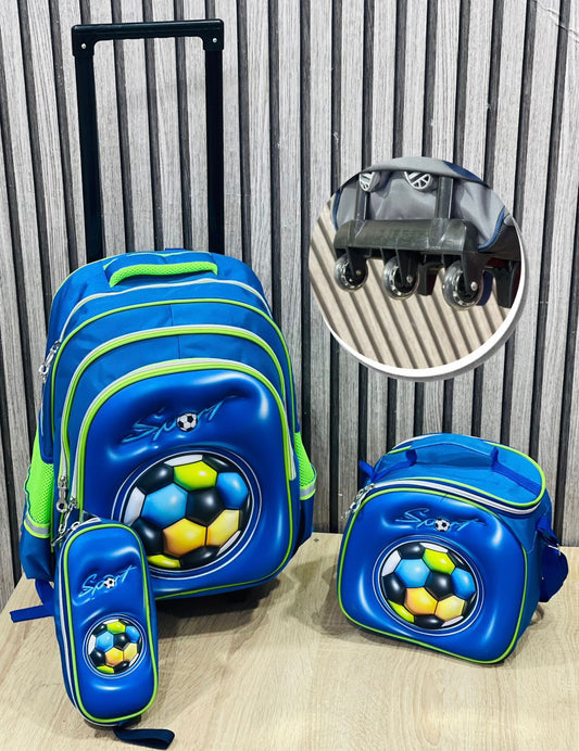 3 Pièces Cartable Avec Support sac Repas et Trousse Pour Garçon