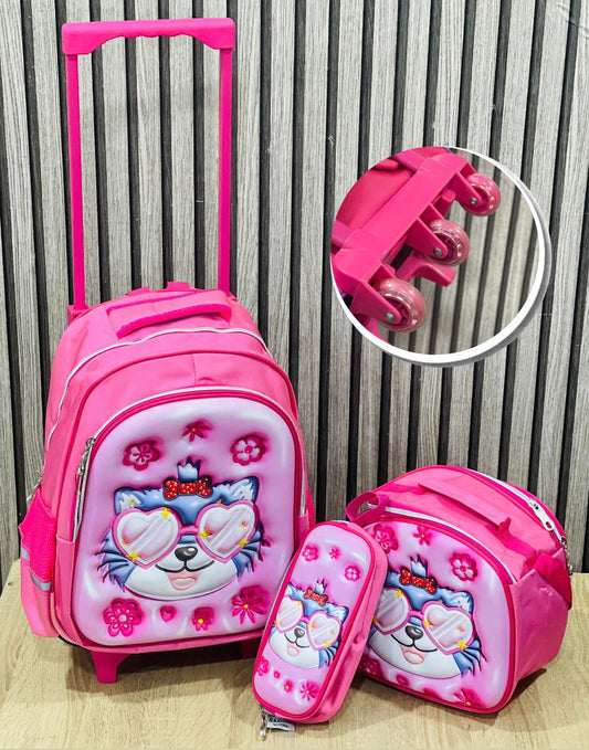 Cartable Avec Support sac Repas et Trousse Pour Fille