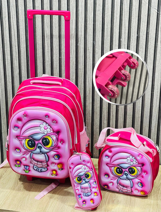 Cartable Avec Support sac Repas et Trousse Pour Fille