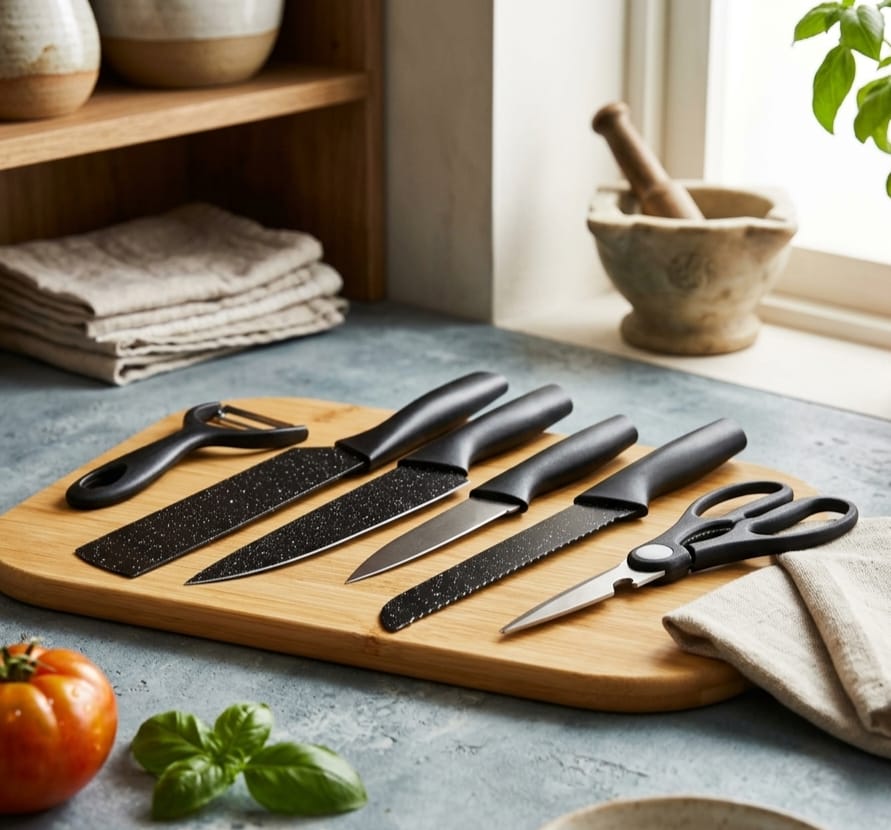 Lot de 6 Pieces en noir مجموعة ادوات مطبخ