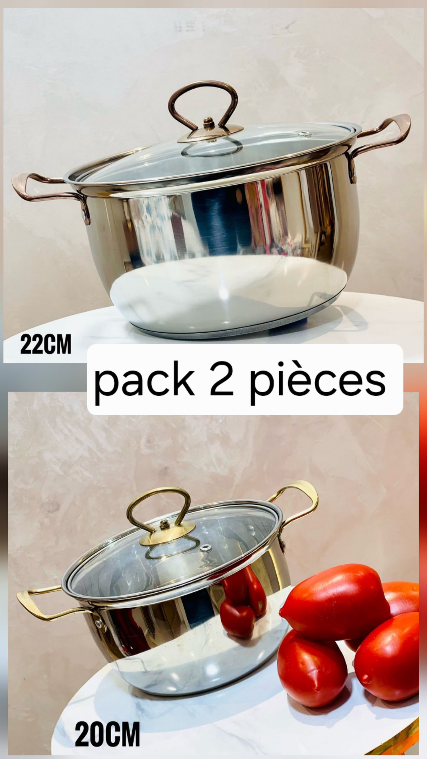 2 faitouts 20/22cm طناجر