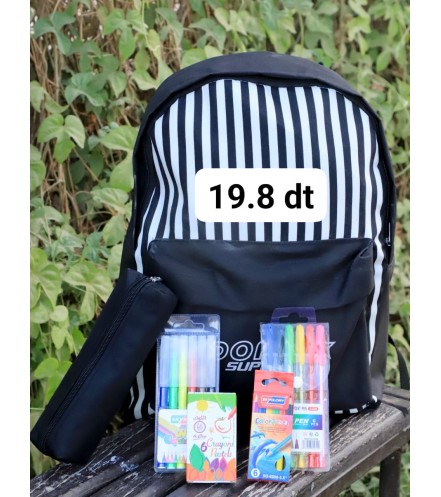 - cartable+ trousse + pack stylos