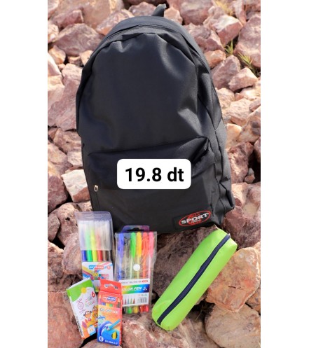 - cartable+ trousse + pack stylos