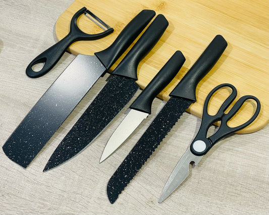 Lot de 6 Pieces en noir مجموعة ادوات مطبخ