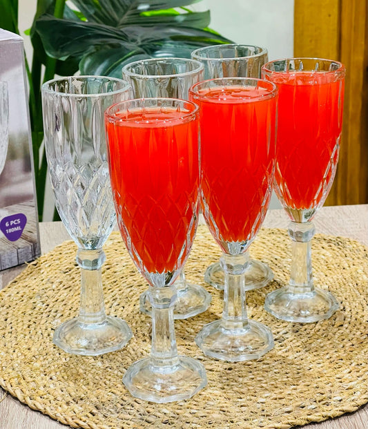 Coupe à jus en verre اكواب عصير بلورية (6 pièces)