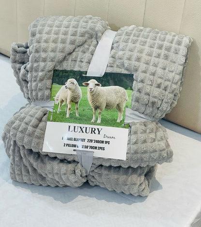Drap2 places + 2 coussin دفايا