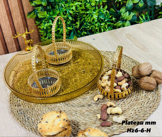 Pack Plateau rond  +3 porte fruit sec