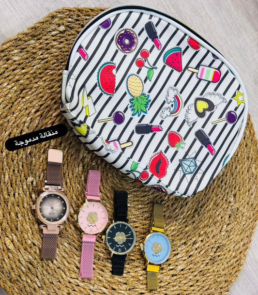 pack Trousse +montre pour femme مدموجة
