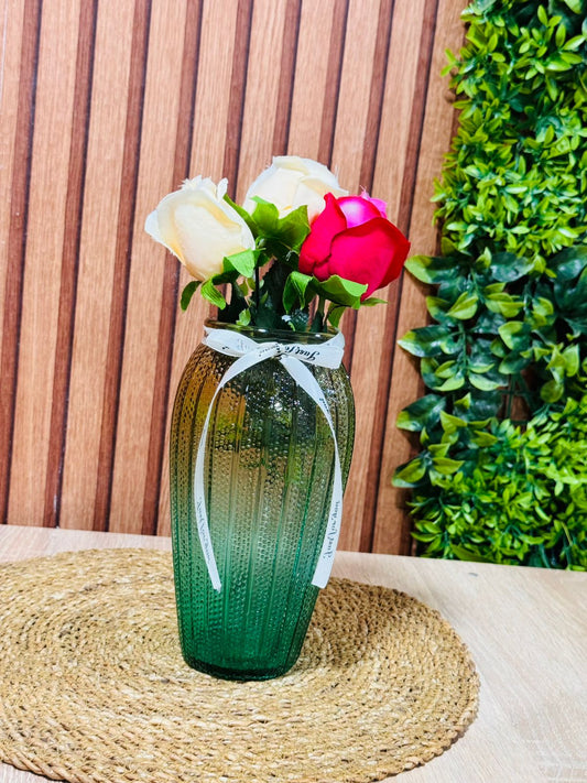 vase en verre 1 pièce اللون مدموج