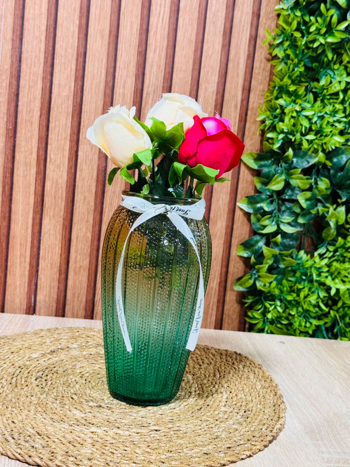 vase en verre 1 pièce اللون مدموج