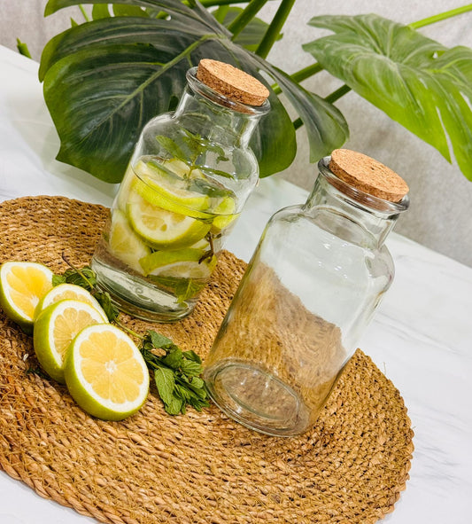2 Bouteilles en Verre  avec Bouchon