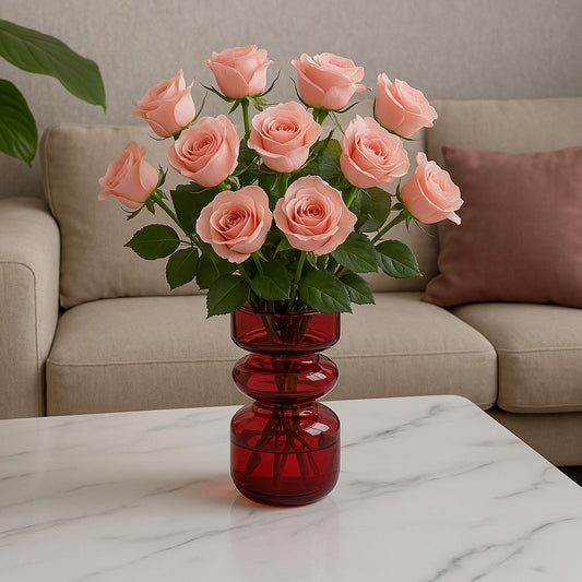 Vase En Verre Rouge