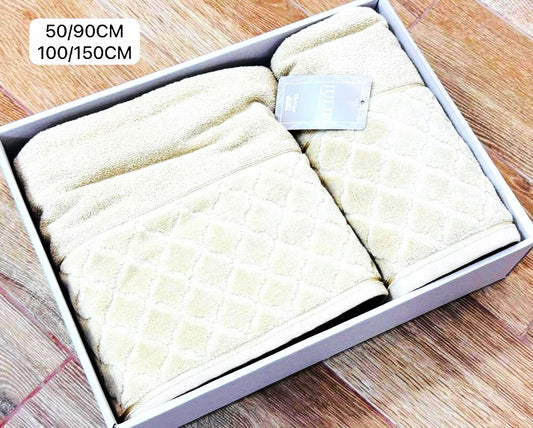 Lot de 2 Serviettes de bain blanc