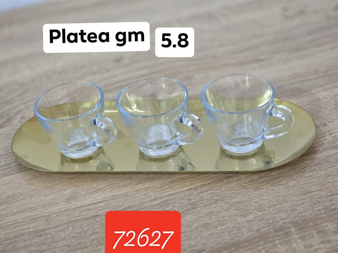 Pack plateau G.m + 3 verres en verre