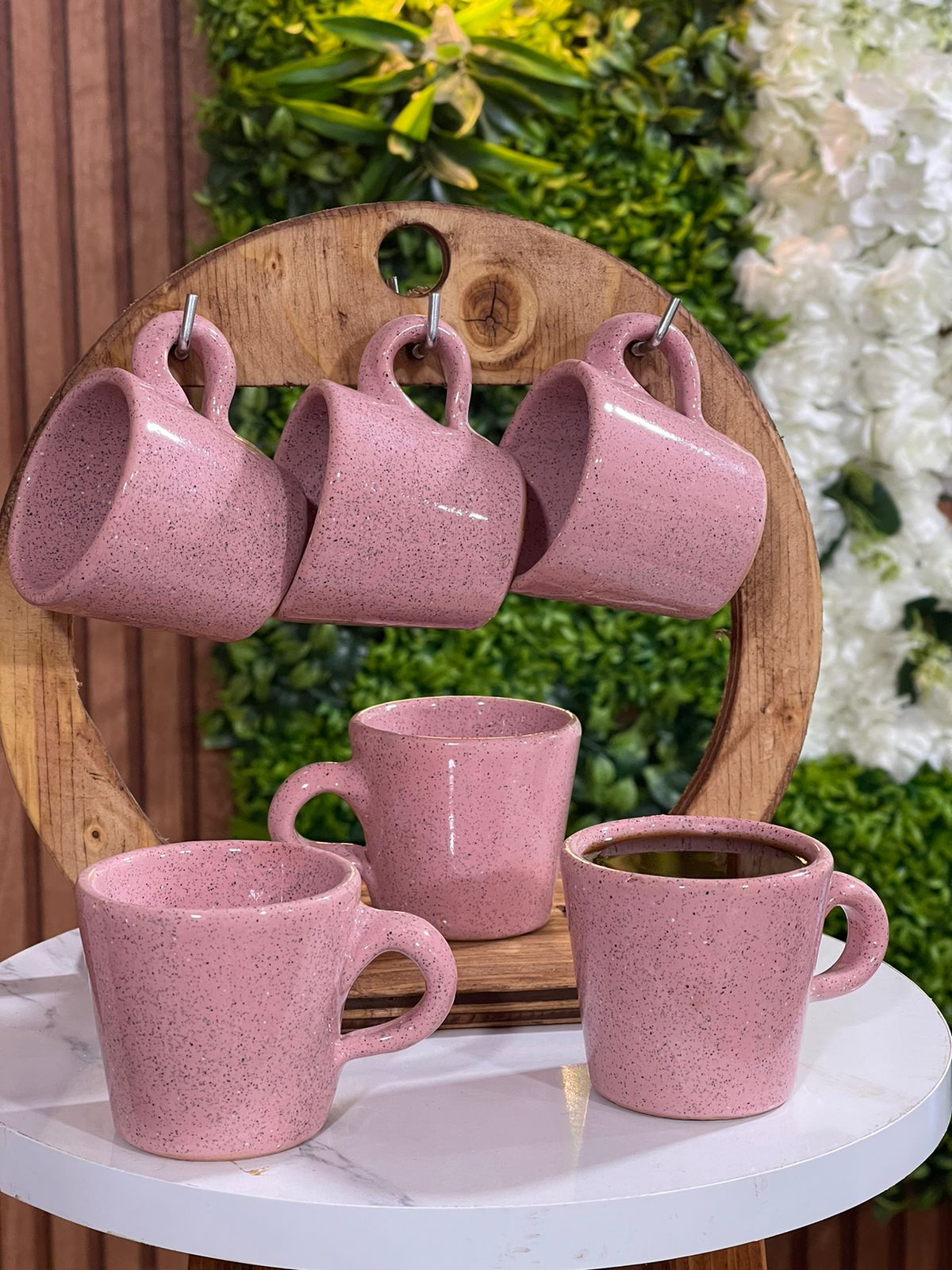 PACK service à café noir + support en bois كيسان الاوان مدموجة