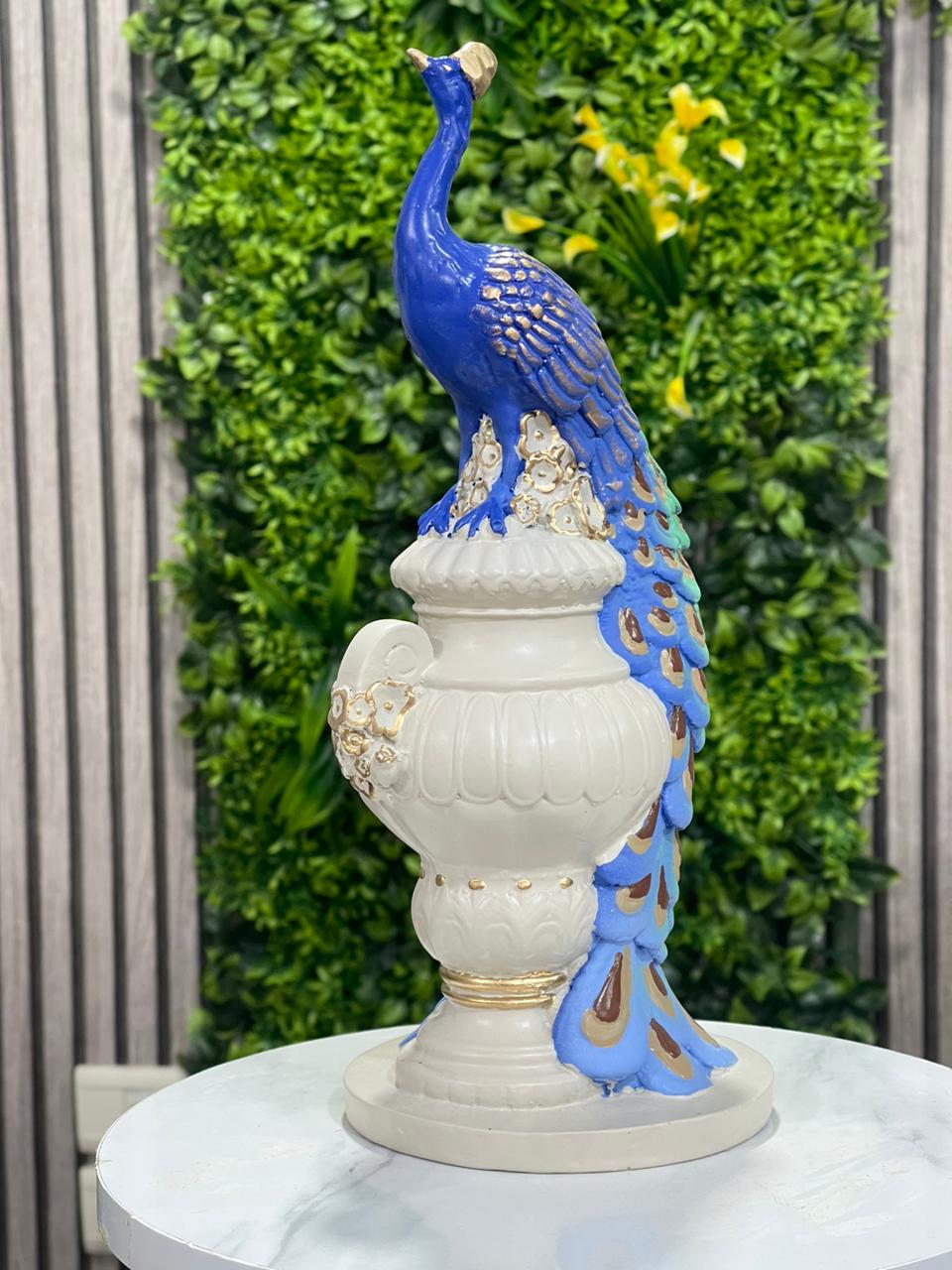 Article décoratif Paon bleu