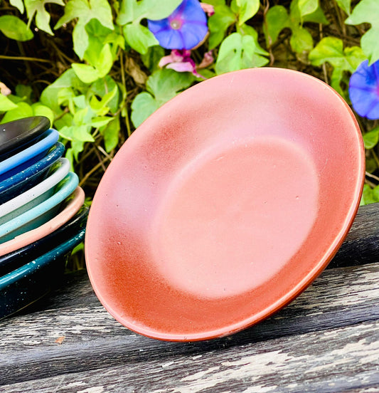 6 assiettes matte marron صحان فخار