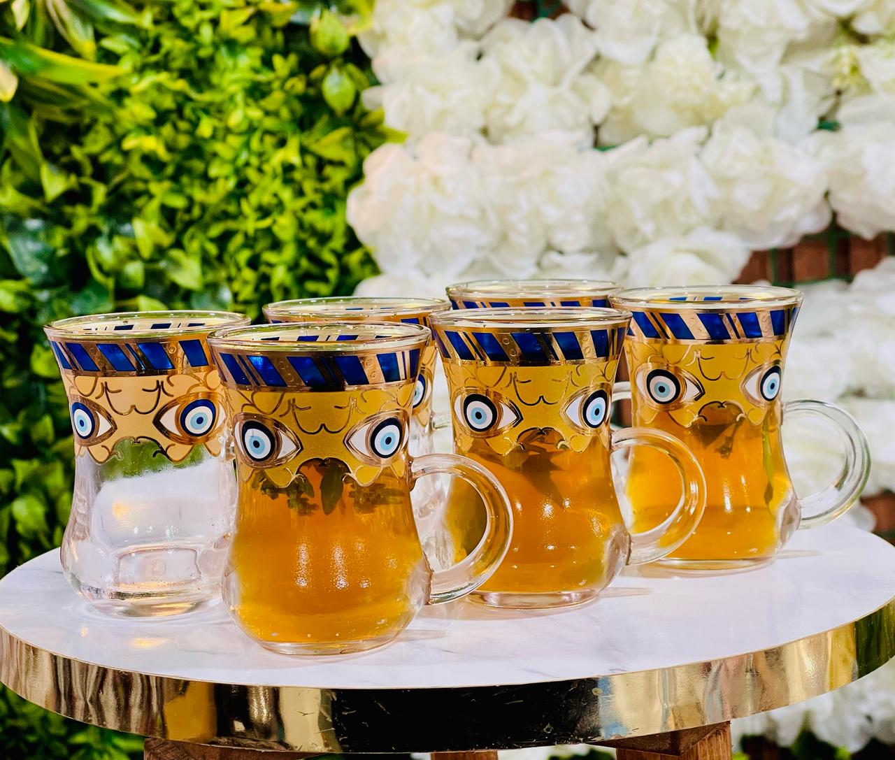 Service à thé en verre 6 pièces كؤوس شاي