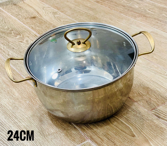 Faitout 24cm  dorée طنجرة بغطاء