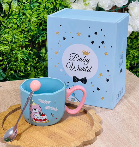 Tasse à café en céramique avec cuillère كأس