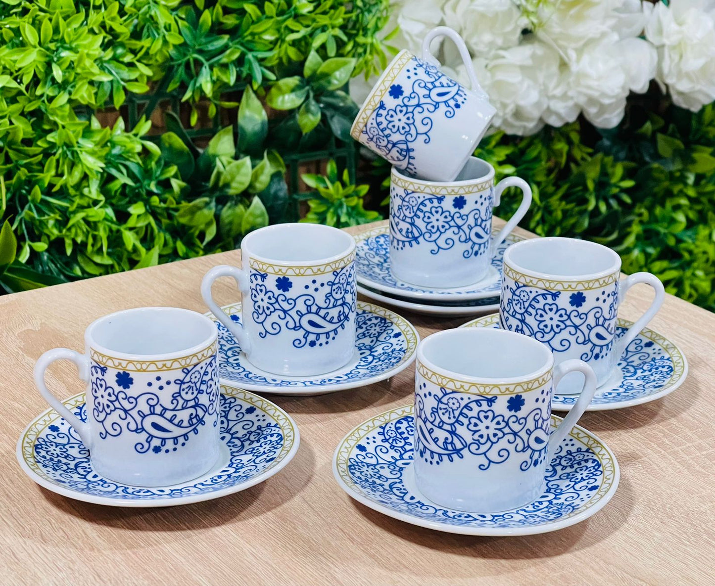 Service café noir فناجن قهوة bleu