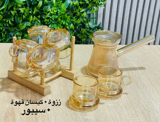 Pack عسلي   tasses 6 +ززوة+ Support