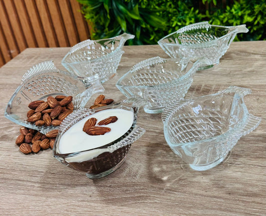 6 bols en verre صحافي الحوت